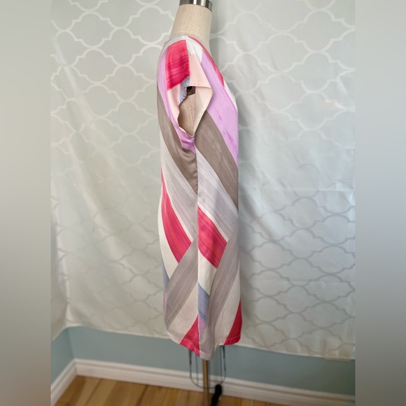 Mexx Metropolitan| Multicolor Dress Broad Striped Short Sleeve Summer Size 8 - Picture 6 of 12